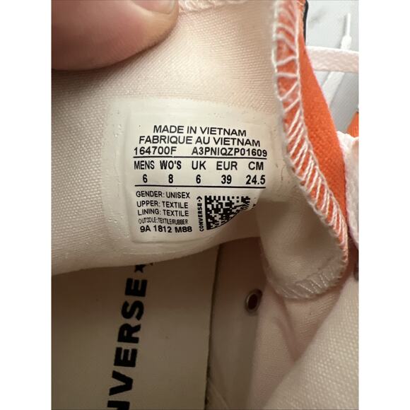 Converse Chuck Taylor All Star Womens Orange Size 8 High Top Shoes - Picture 8 of 9